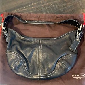 Coach black leather handbag